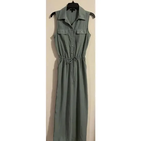 Bebop Womens Small Green Elastic Waist Pant Style Sleeveless Jumpsuit! A1388 - Picture 2 of 9